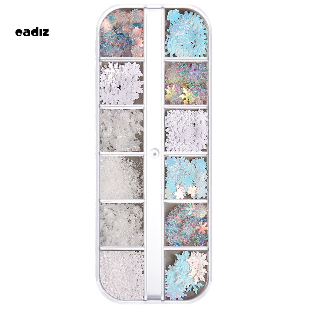 [Hàng mới về] Hộp đựng hạt phụ kiện lấp lánh kiểu dáng đa dạng để trang trí móng vào giáng sinh cho nữ