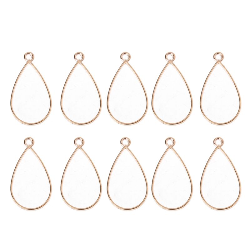 Set 10 Mặt Dây Chuyền Hình Vuông Rỗng Bằng Resin DIY