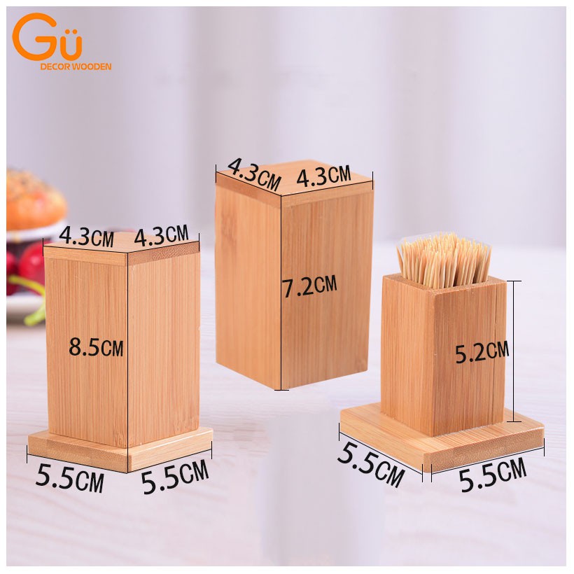 [ VIDEO THỰC TẾ ] Hộp, Lọ đựng tăm bằng gỗ tre GU DECOR WOODEN - An toàn cho mọi nhà