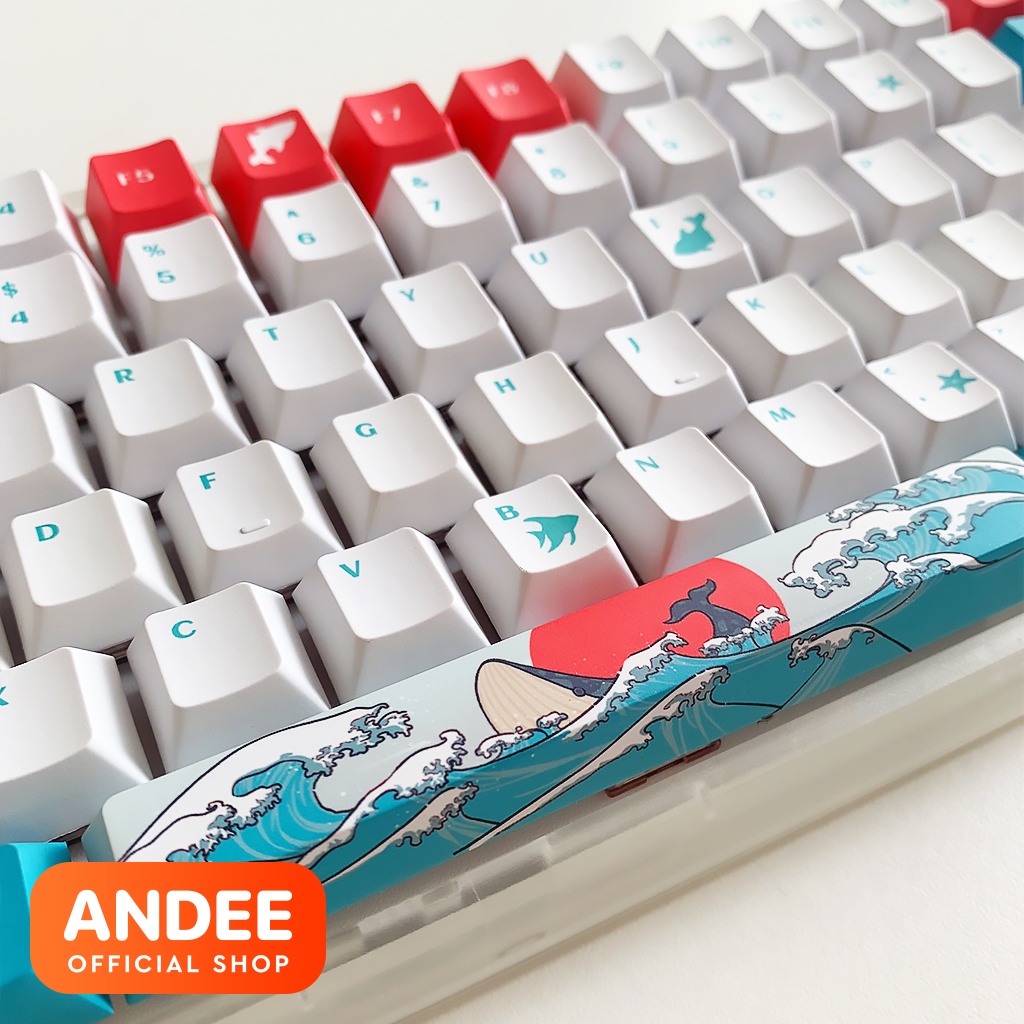 Keycap nút bàn phím Coral Sea dyesub PBT màu đẹp 127 nút dành cho bàn phím cơ