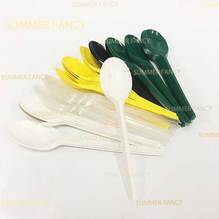 100 muỗng nhựa dùng 1 lần 15cm ăn xôi chè, bánh, súp tiện lợi - Plastic spoon