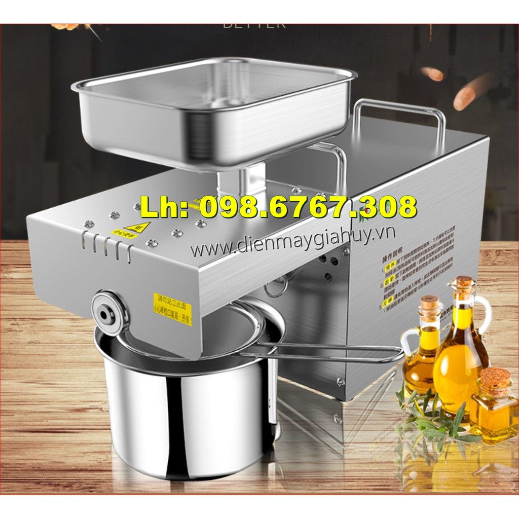 Máy ép dầu thực vật ED007, ép liên tục 20h, ép dầu đậu phộng, dầu mè, dầu điều, dầu hạnh nhân
