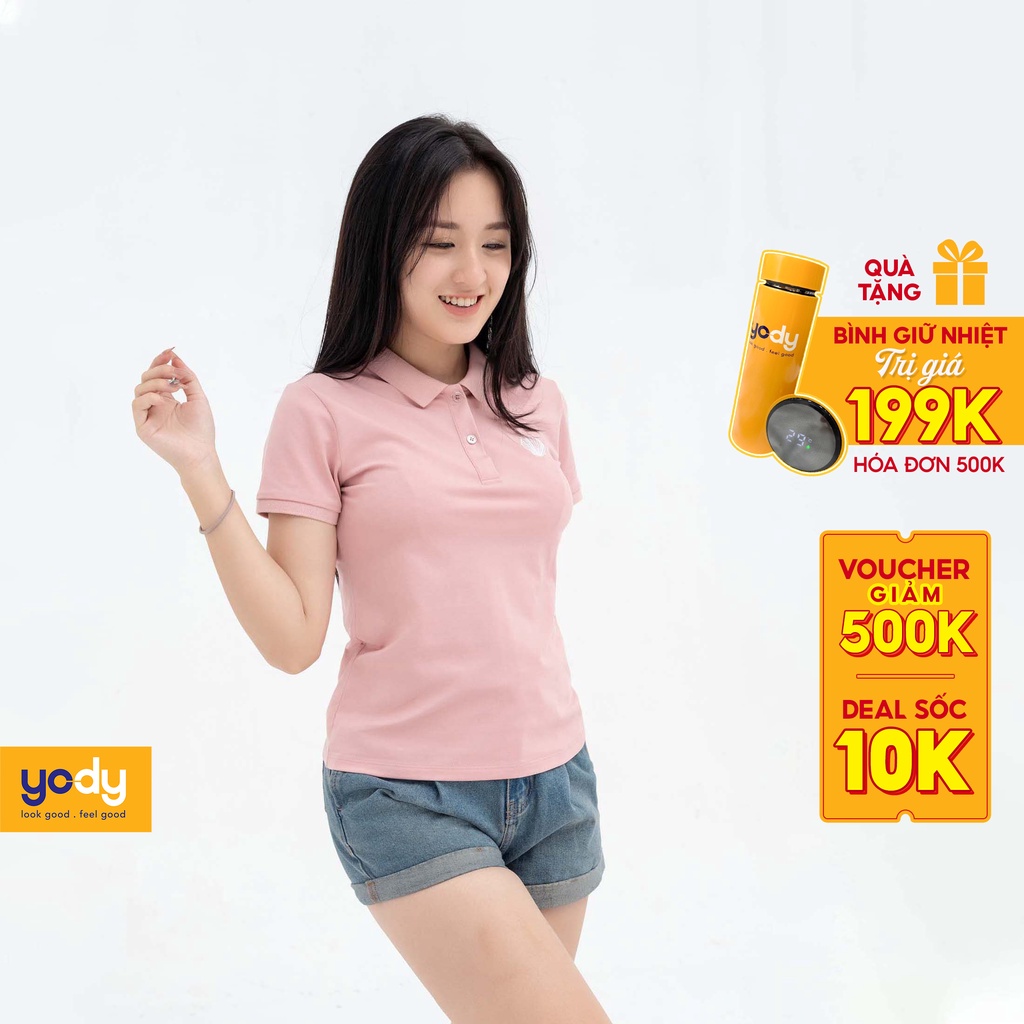 Áo Polo Yody phông Nữ chất vải cotton 4 chiều mềm mịn thoáng mát mùa hè APN3930