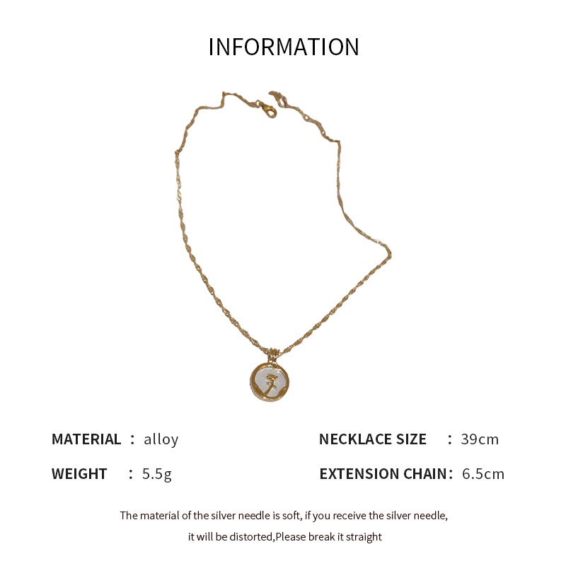 Dây Chuyền Mặt Tròn Họa Tiết Hoa Thời Trang Hàn Quốc Đơn Giản Dễ Phối Đồ