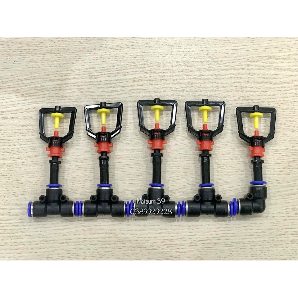 5 béc phun mưa hạt nhỏ kèm t8mm(gồm một béc cuối)