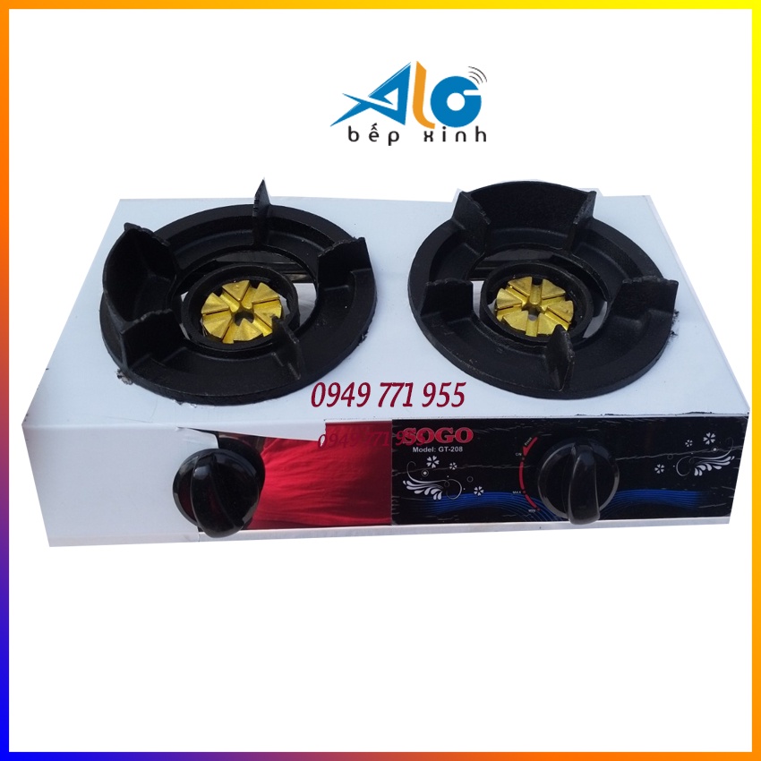 BẾP GAS 2 LÒ CÔNG NGHIỆP KHÈ SOGO GT-208S2 - lửa xanh, mạnh - Alo Bếp xinh