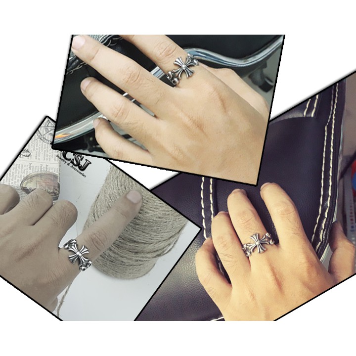 NHẪN NAM INOX THỜI TRANG CHROME HEARTS đẹp, không đen - tặng hộp đựng xinh xắn