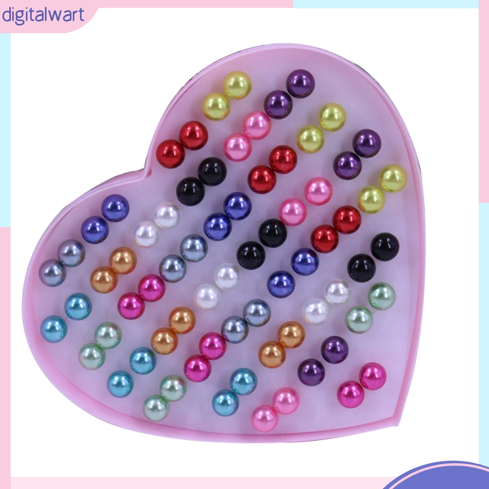 Bộ 36 khuyên tai hạt tròn nhiều màu sắc dễ thương cá tính dành cho nữ