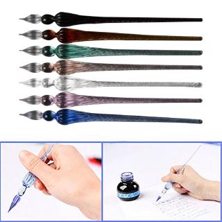 Bút nhỏ giọt thủy tinh Bút Vintage Glass Dip Dipping Pen Chữ ký Điền mực Bút máy với hộp quà tặng Mới