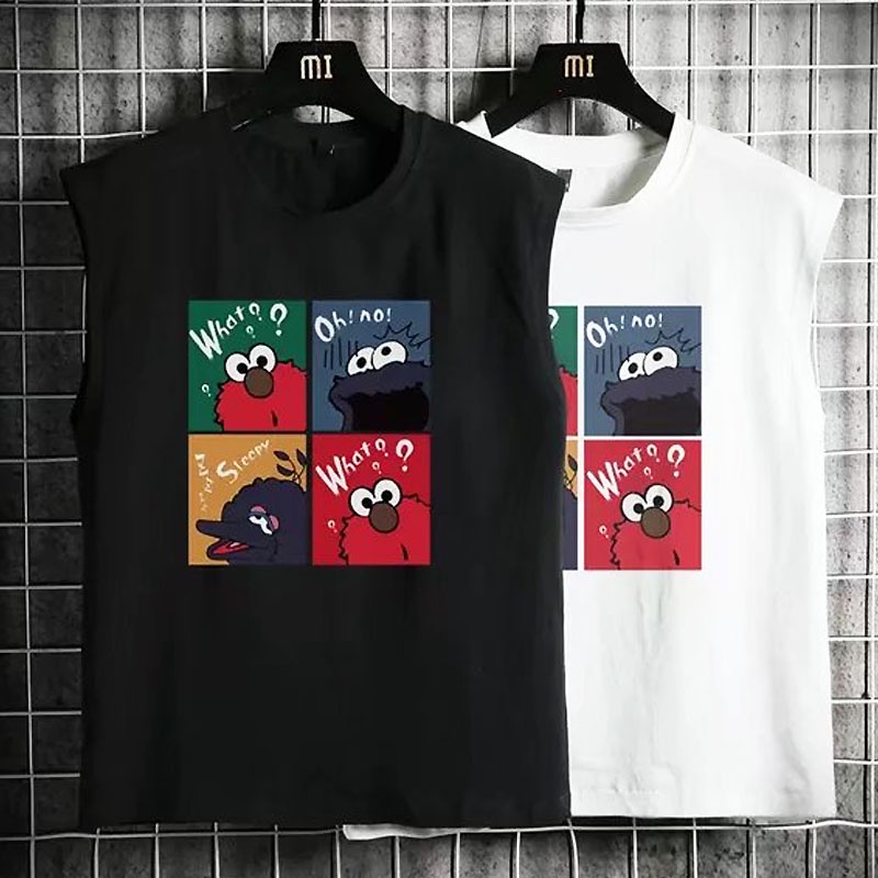 Áo Thun Ba Lỗ In Họa Tiết Hoạt Hình Graffiti Nhiều Màu Thời Trang Cho Nam Và Nữ