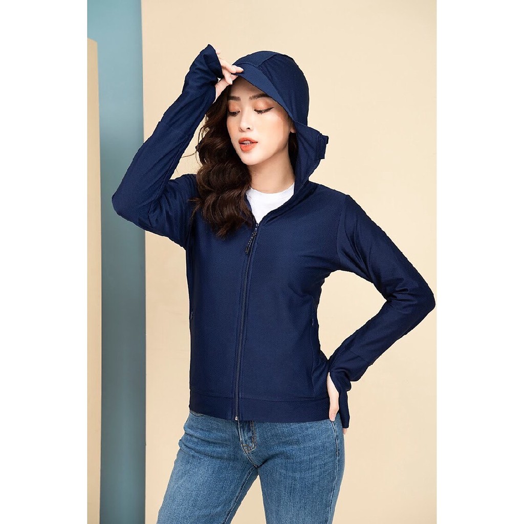 Áo chống nắng vải siêu mát thông hơi đục lỗ dáng ngắn cho bạn nữ - kèm túi đựng Happylive