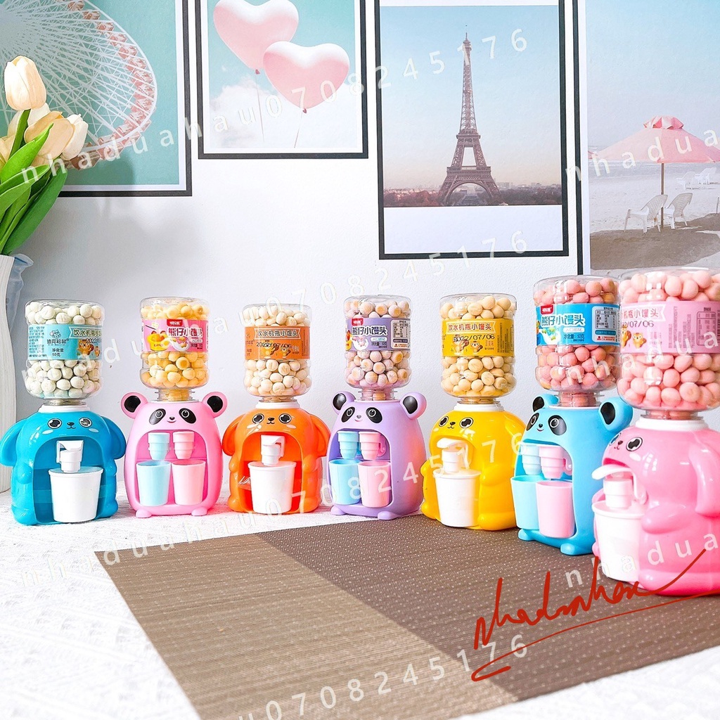 Một hộp bánh men sữa chua khô trái cây hình bình lọc nước dễ thương cho bé Hongkong hộp 50gam bánh