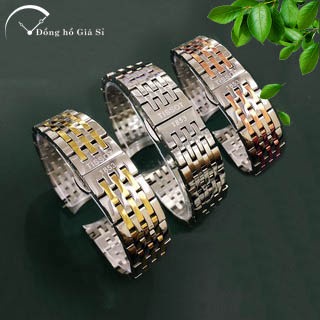 Dây đồng hồ kim loại mắt đúc 1853 size 19, 20mm màu ĐỜ MI cao cấp