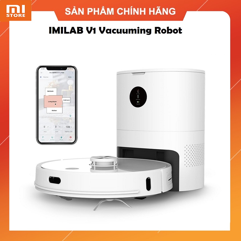 [Mới] Robot hút bụi lau nhà cao cấp Xiaomi Imilab V1 với hộp đựng bụi tự động đổ rác kết hợp sạc thông minh