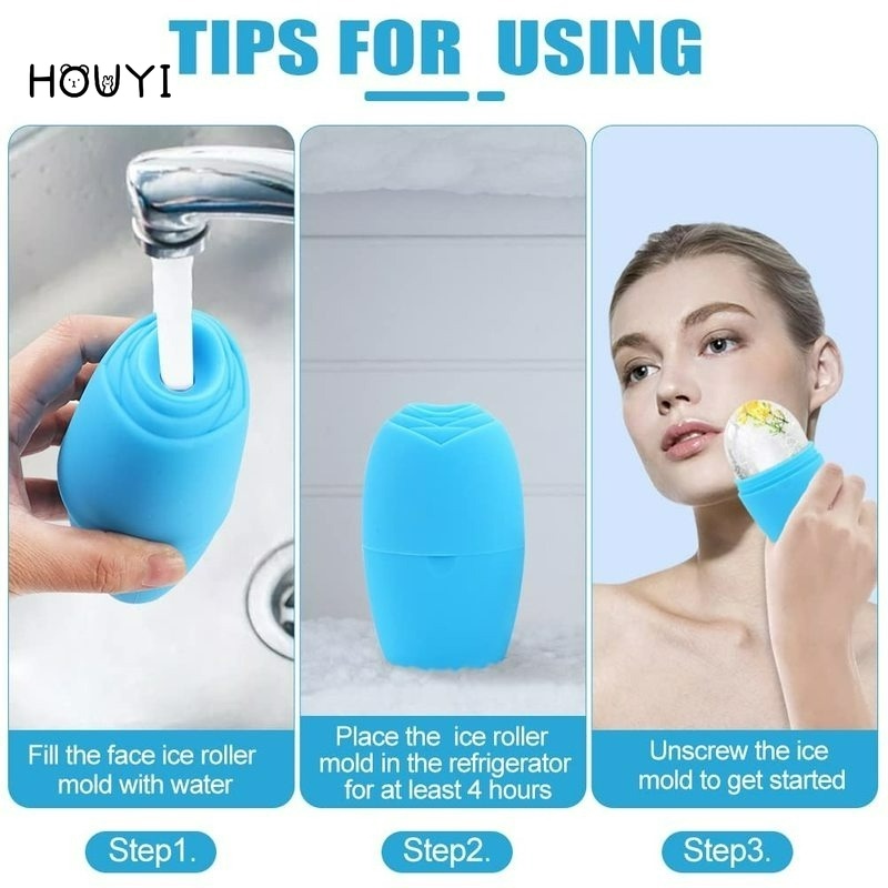 1 Ly Đá Mát Xa Giảm Quầng Thâm Mắt Bằng Silicone Có Thể Tái Sử Dụng Tiện Lợi