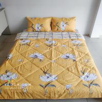 Bộ drap - ga giường + mền đã chần bông - cotton poly - 5 món