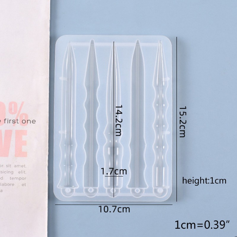 Khuôn nhựa silicon đổ resin hình dao dài, dao xoay đồ chơi