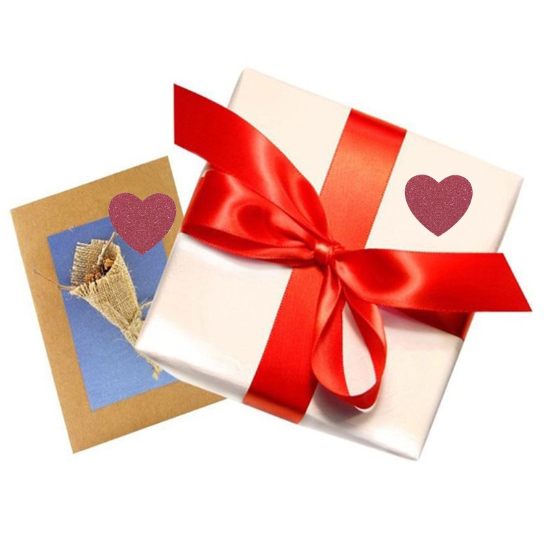 Bộ 3 Cuộn Nhãn Dán Màu Lấp Lánh Trang Trí Hộp Quà Valentine