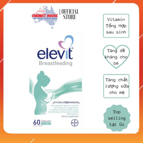 [Hàng Chuẩn ÚC] Elevit Breastfeeding - Viên uống lợi sữa cho Mẹ sau sinh, Elevit bú date 2022-2023