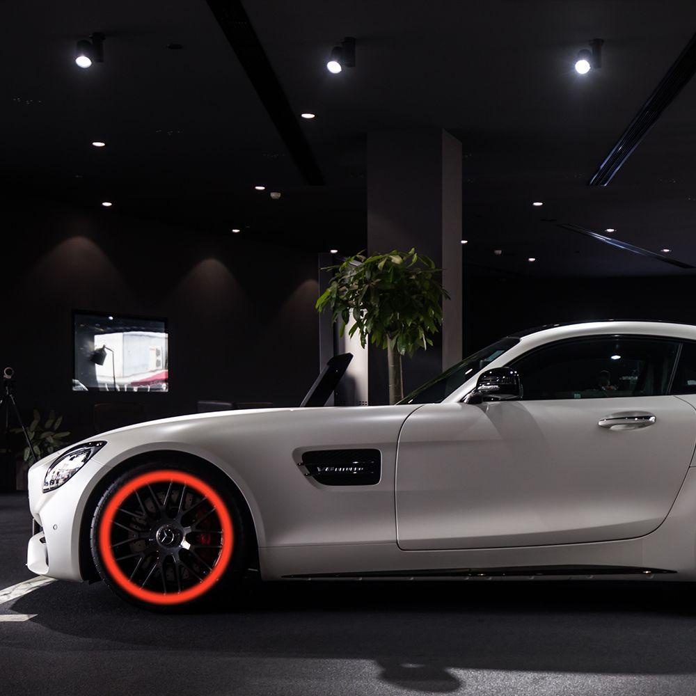 MYRONGVN 1 Bộ Miếng Dán Trang Trí Trục Bánh Xe Hơi 18 inch Hiệu Ứng Phản Quang Dễ Sử Dụng