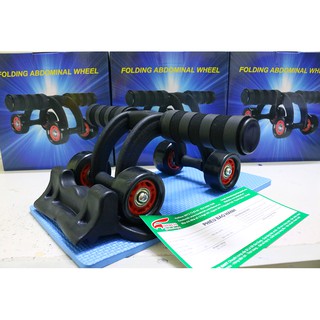 Con lăn tập bụng 4 bánh kèm thảm tập