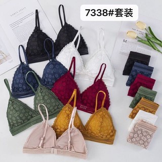 Áo bra ren hoa mini mút mỏng cài sau