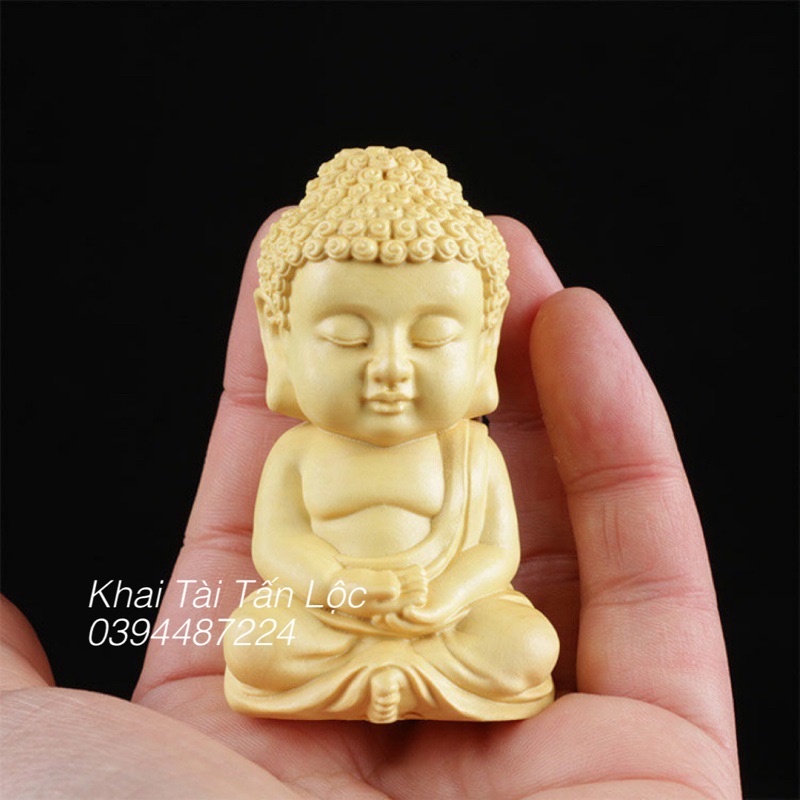 Bộ tượng Thích Ca , Quan Âm , Địa Tạng gỗ hoàng dương 4cm