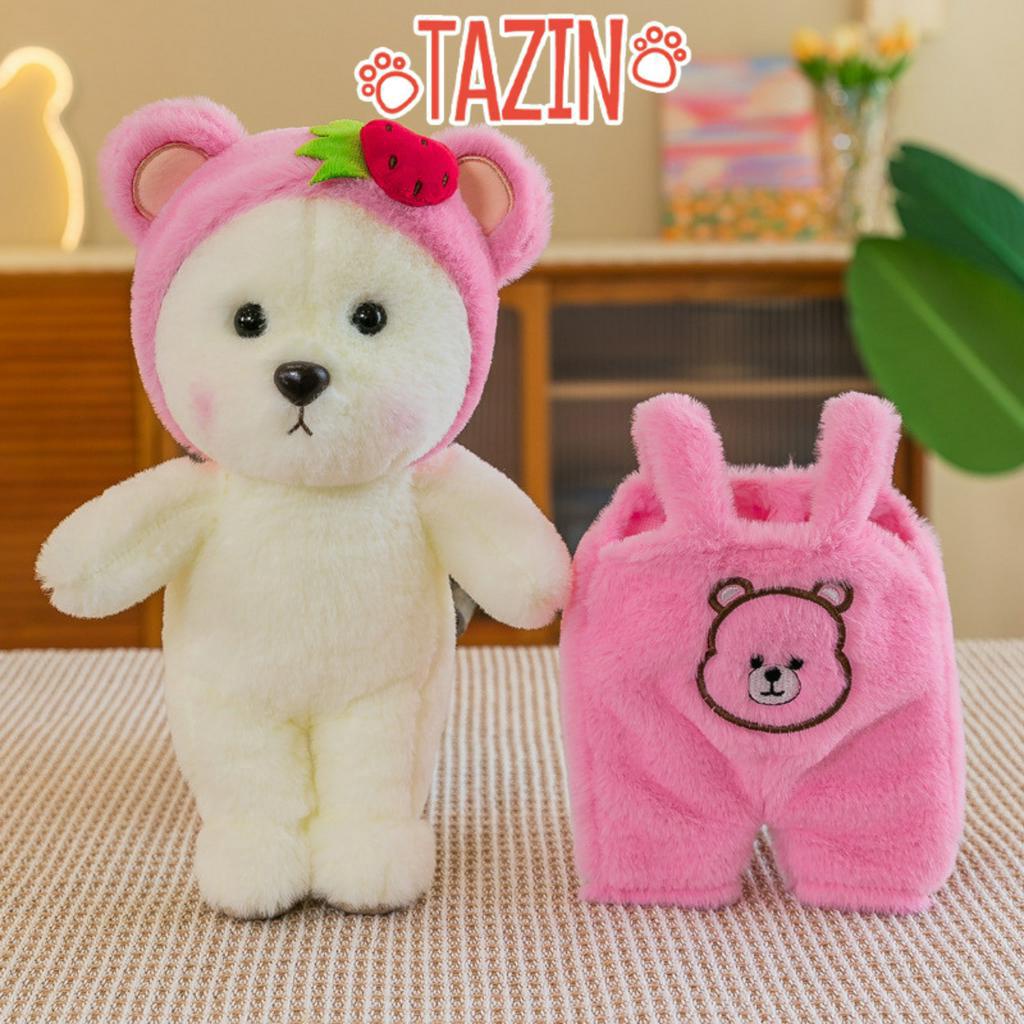 Gấu Bông Lena Teddy Mặc Yếm Hình Mặt Gấu Cute Dễ Thương Tazin
