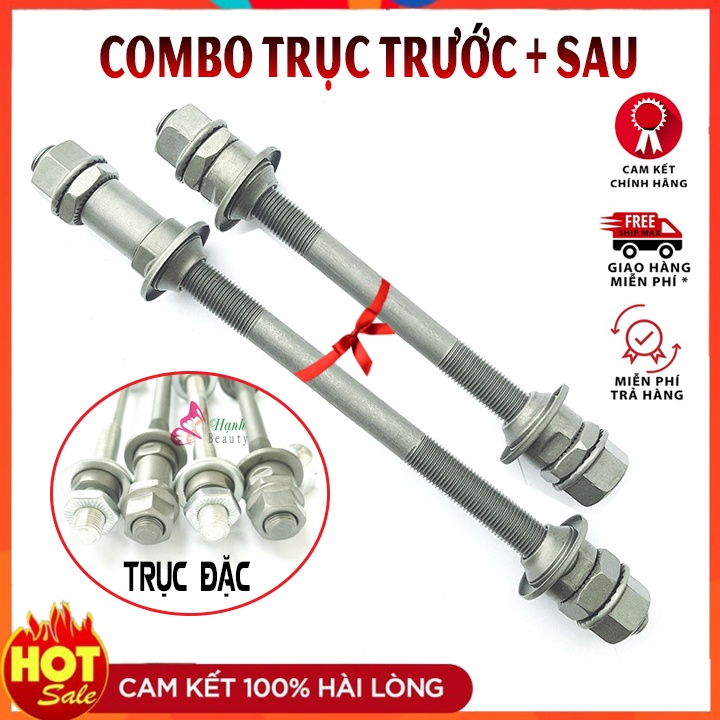 Trục trước và sau bánh xe đạp, trục côn moay ơ (Trục đặc)