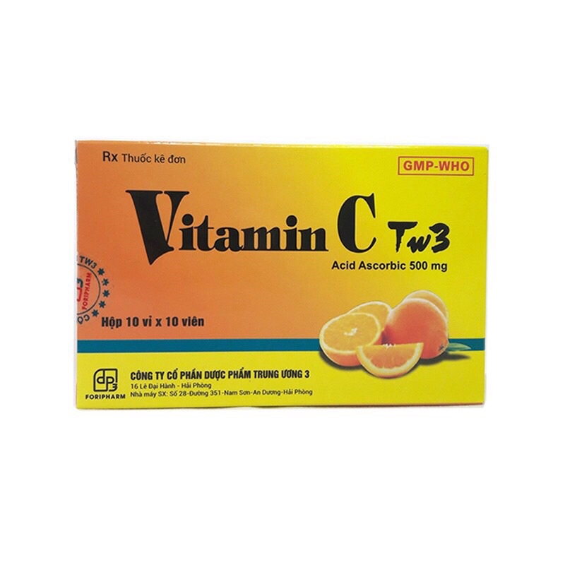 Vitamin C TW3 500mg tăng cường đề kháng hộp 100 viên