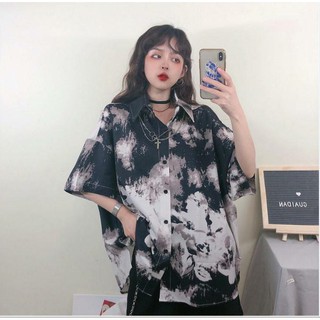 Áo Sơ Mi Loang Unisex Form Rộng 4 Màu Siêu Hot Hit