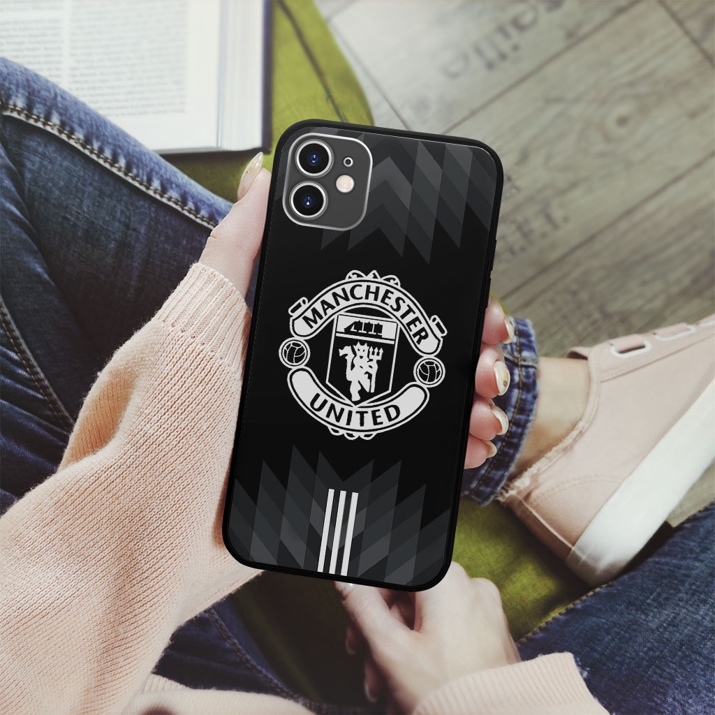 Ốp Lưng Manchester United đen trắng nổi bật cho Iphone 5 6 7 8 Plus 11 12 Pro Max X Xr 95