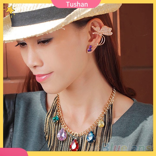 Hoa tai hình bướm đính đá lấp lánh thanh lịch cho nữ