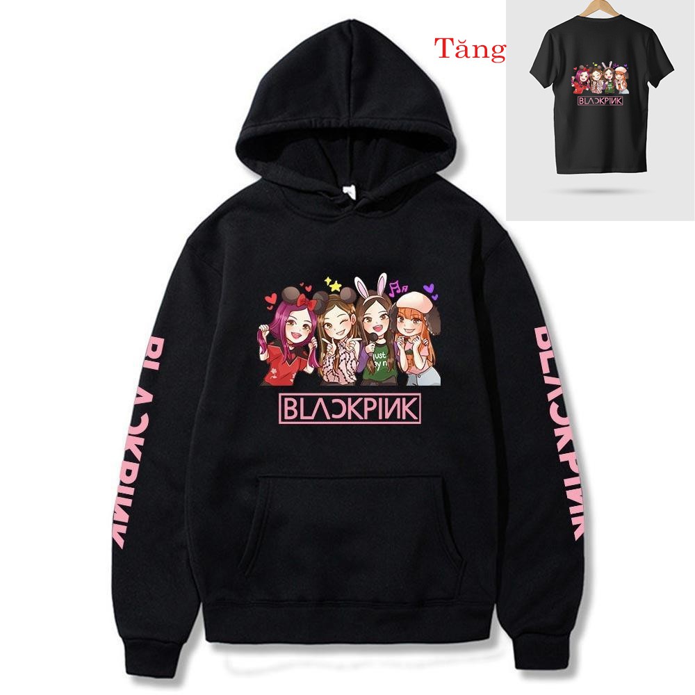 HOT -  Mua Aó hoodie BLACKPINK_ tặng kèm áo thun tự shop Thiết kế hình in cực chất