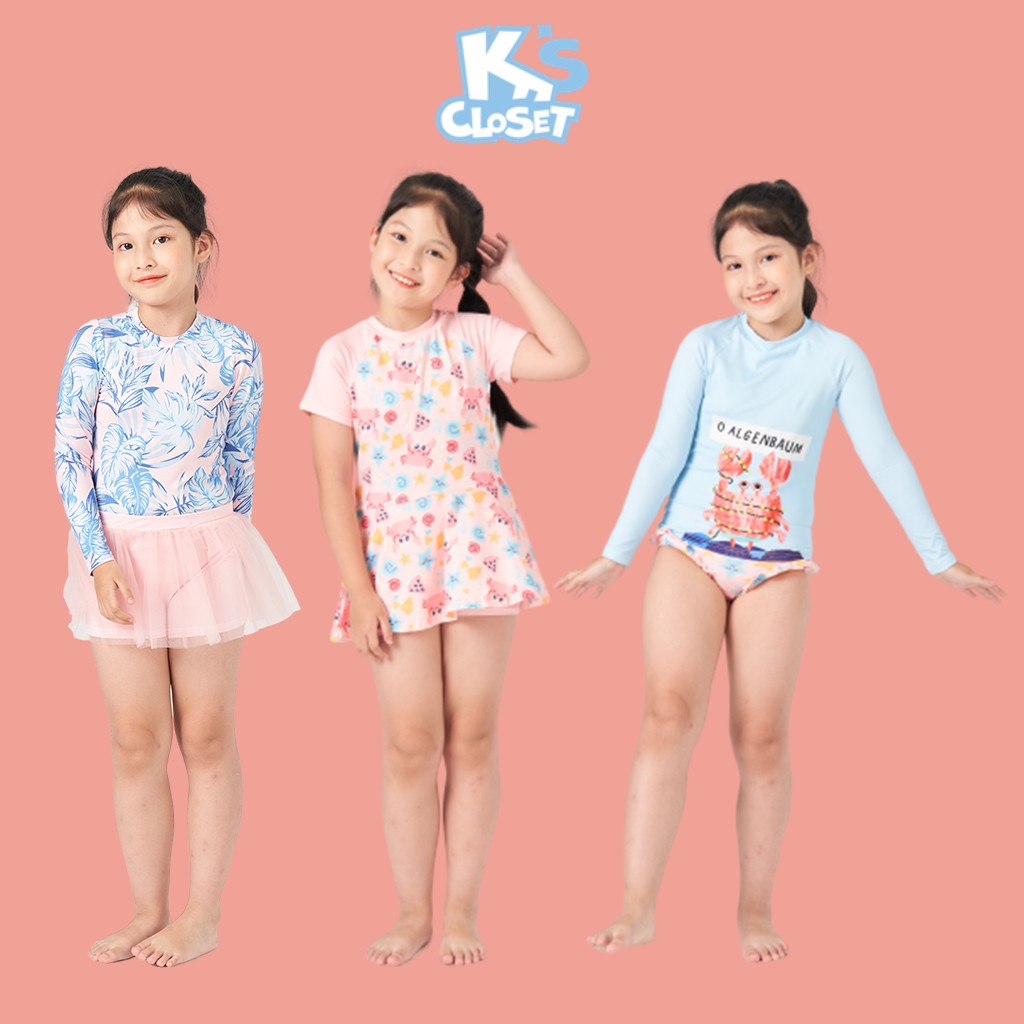 Bộ Đồ Bơi Cho Bé Gái K'S CLOSET  KT174THS / KT116TWS / KT128TWS / KT160TWS / KT78TWS