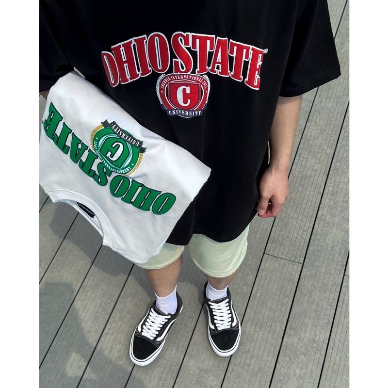 Áo thun tay lỡ unisex Ohiostate