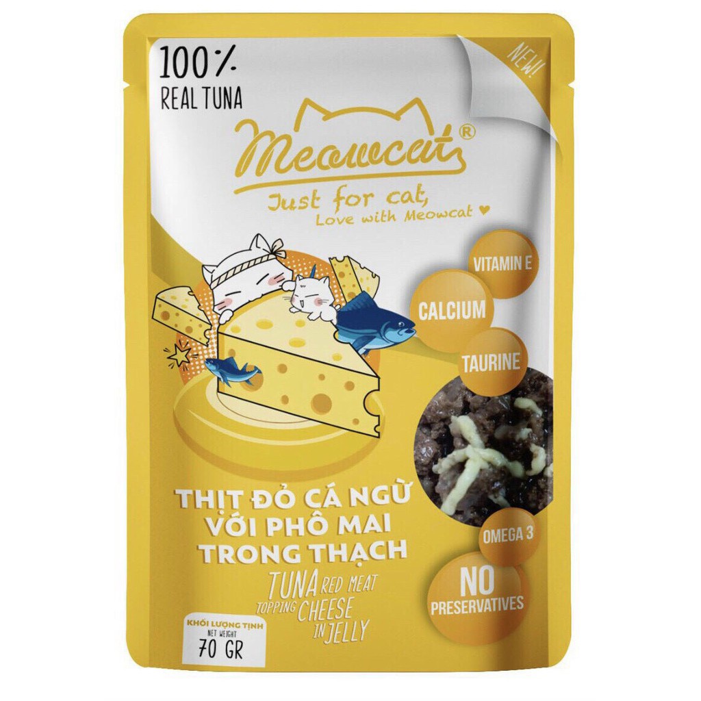 Thức ăn cho mèo pate Meowcat gói 70g