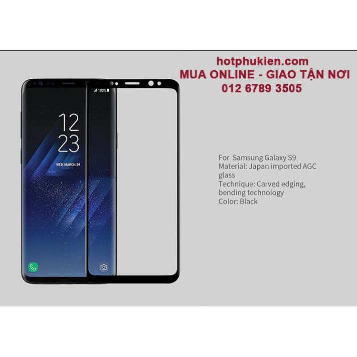 [BH 1 ĐỔI 1] Miếng dán cường lực full màn hình 3D Samsung Galaxy S9 chính hãng Nillkin Cp + Max