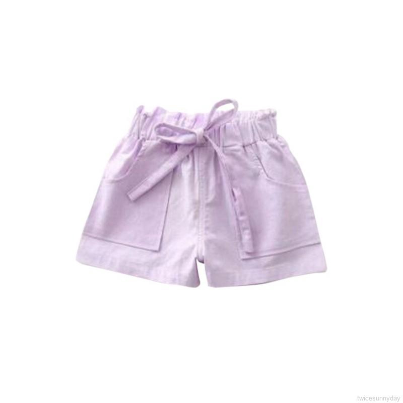 Quần short trơn màu kiểu dáng xinh xắn dành cho bé gái