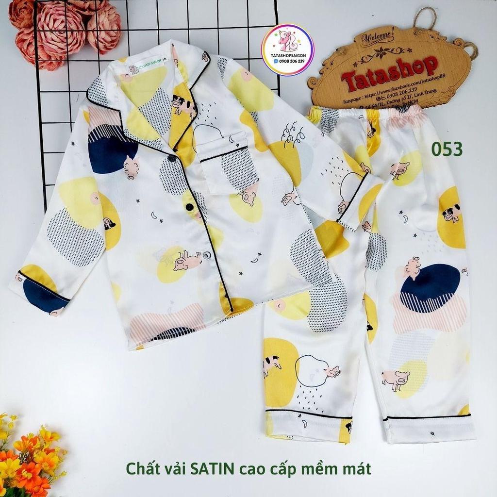 Pijama Bé Trai Size Đại từ 8 đến 42kg chất vải SATIN cao cấp 089 - GIAO HOẢ TỐC
