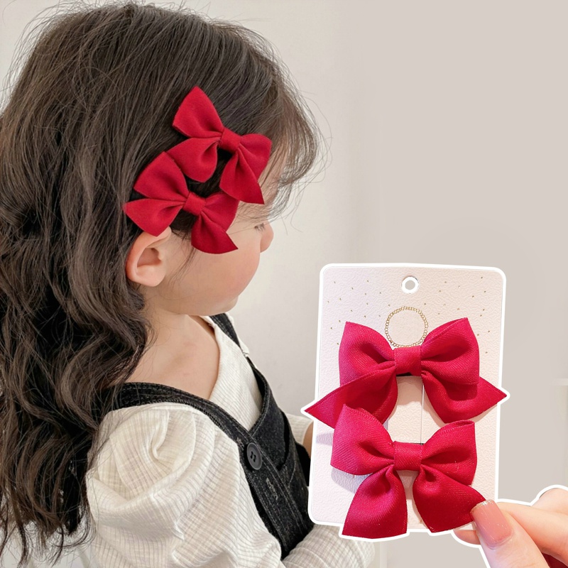 Set 2 Kẹp Tóc Nơ Dễ Thương Cho Bé Gái