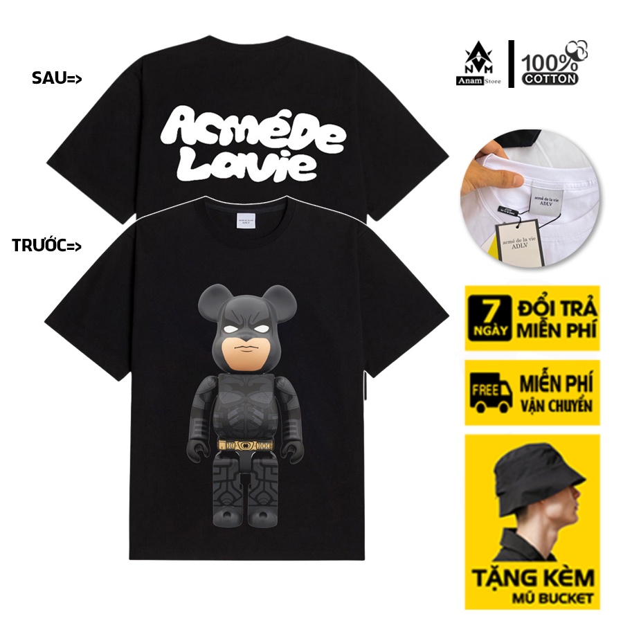 Áo thun bearbrick 3 cotton 100% chính phẩm, form oversize, chuẩn hàng xịn, full tem mạc, Anam Store