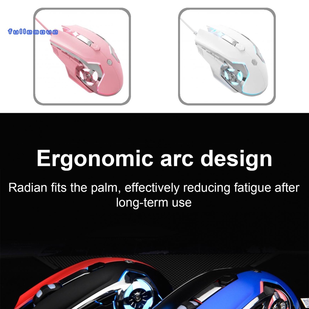 FM  5 Colors Optional Desktop Mouse Ergonomic Game Wired Mouse High Sensitivity for Computer