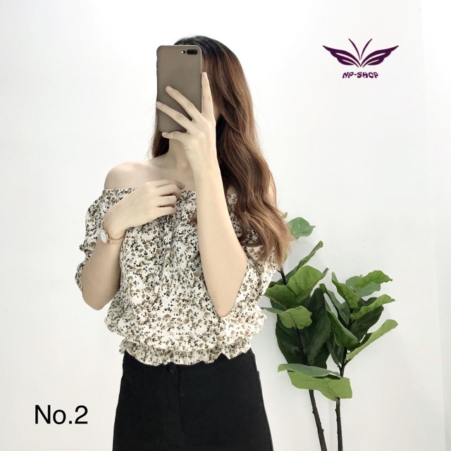 Áo trễ vai hoa nữ tính- kèm video/ ảnh thật | BigBuy360 - bigbuy360.vn