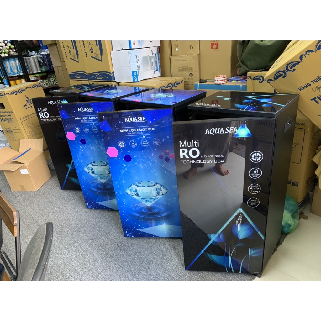 MÁY LỌC NƯỚC RO 8 CẤP AQUASEA CÓ TỦ 3D SIÊU BỀN/ MÁY LỌC NƯỚC RO ( BH 24 THÁNG PHẦN ĐIỆN) TẶNG 01 BÚT THỬ NƯỚC TDS