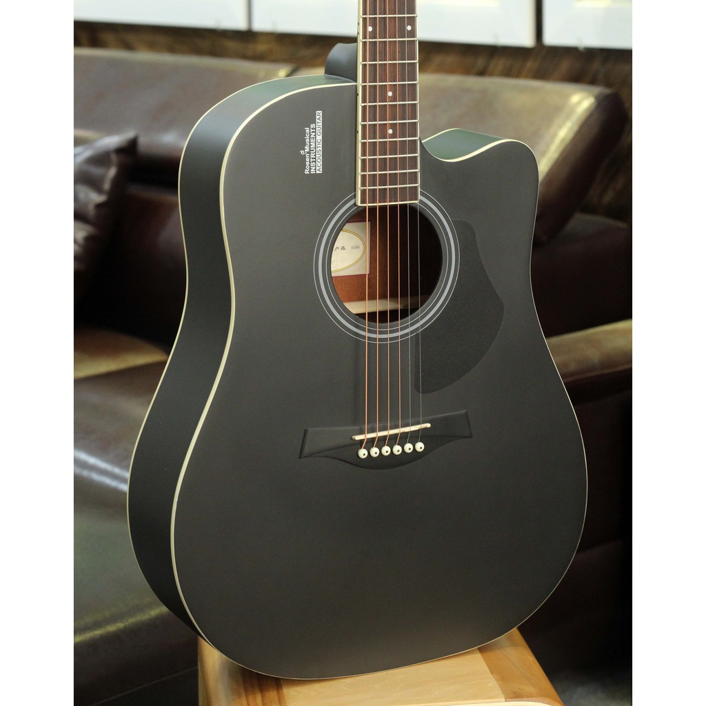 Đàn Guitar Acoustic Rosen Đen G11 (Gỗ Thịt)+Tặng kèm khóa học của Guitarist Hiển râu và đầy đủ phụ kiện