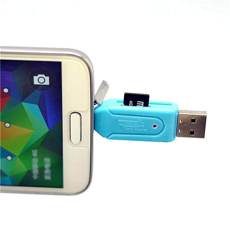 1 Đầu Đọc Thẻ Nhớ Usb 2.0 Micro Otg 2 Trong 1 Cho Điện Thoại / Pc