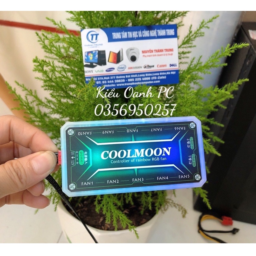 Quạt Tản Nhiệt, Fan Led RGB Coolmoon V7 Có Điều Tốc PWM - Led Sync Main 3 Pin 5v Bộ Hub Coolmoon P-ARGB PWM