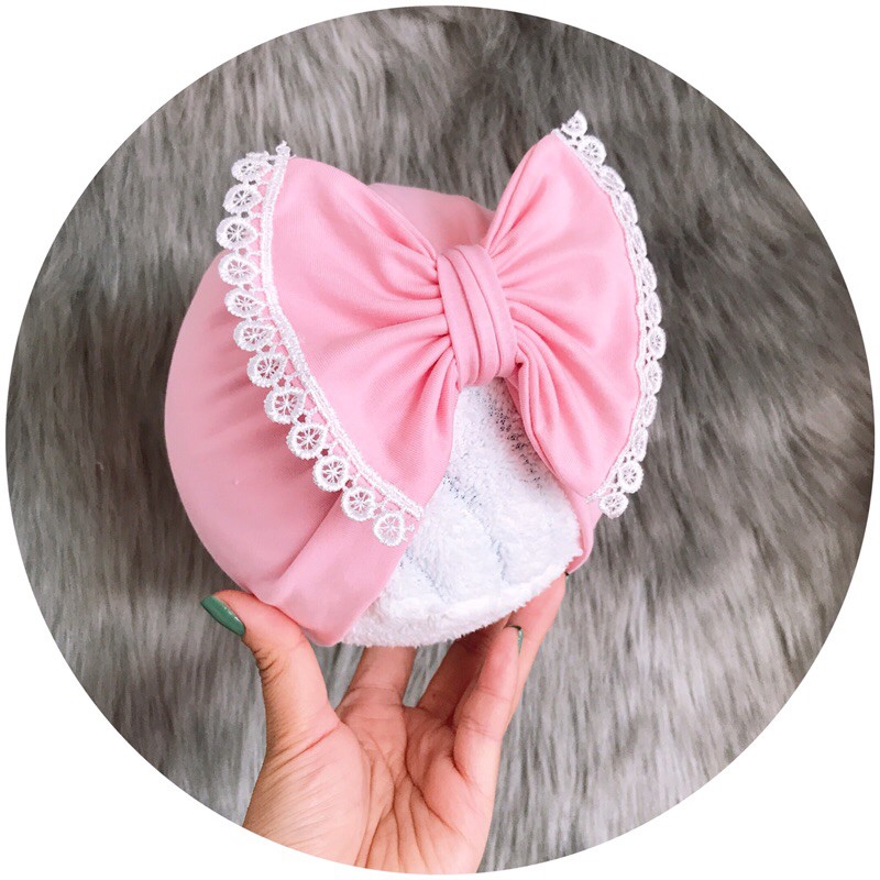 MŨ Turban hoa tiết ren viền ( 5-10kg)