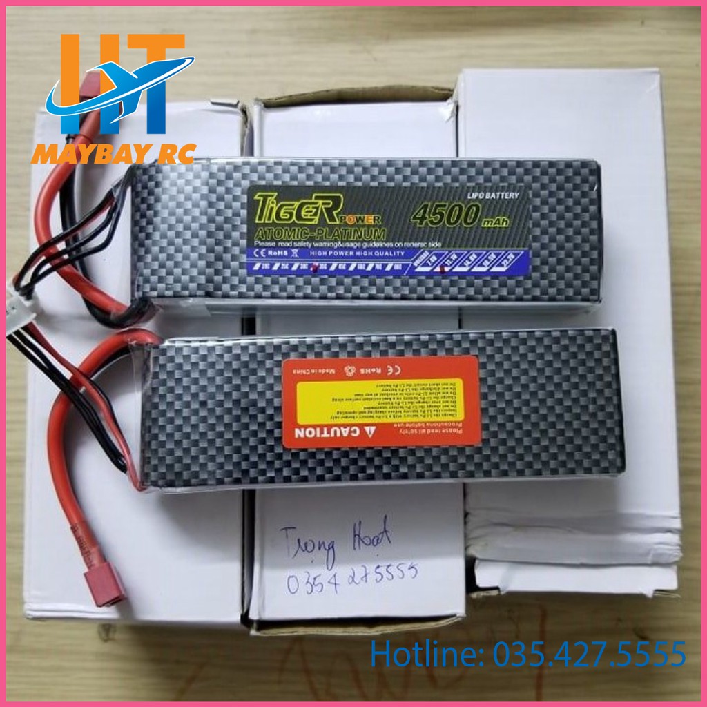 Pin Lipo 2s,3s 4500mAh 35C Tiger Chính Hãng Jack Chữ T